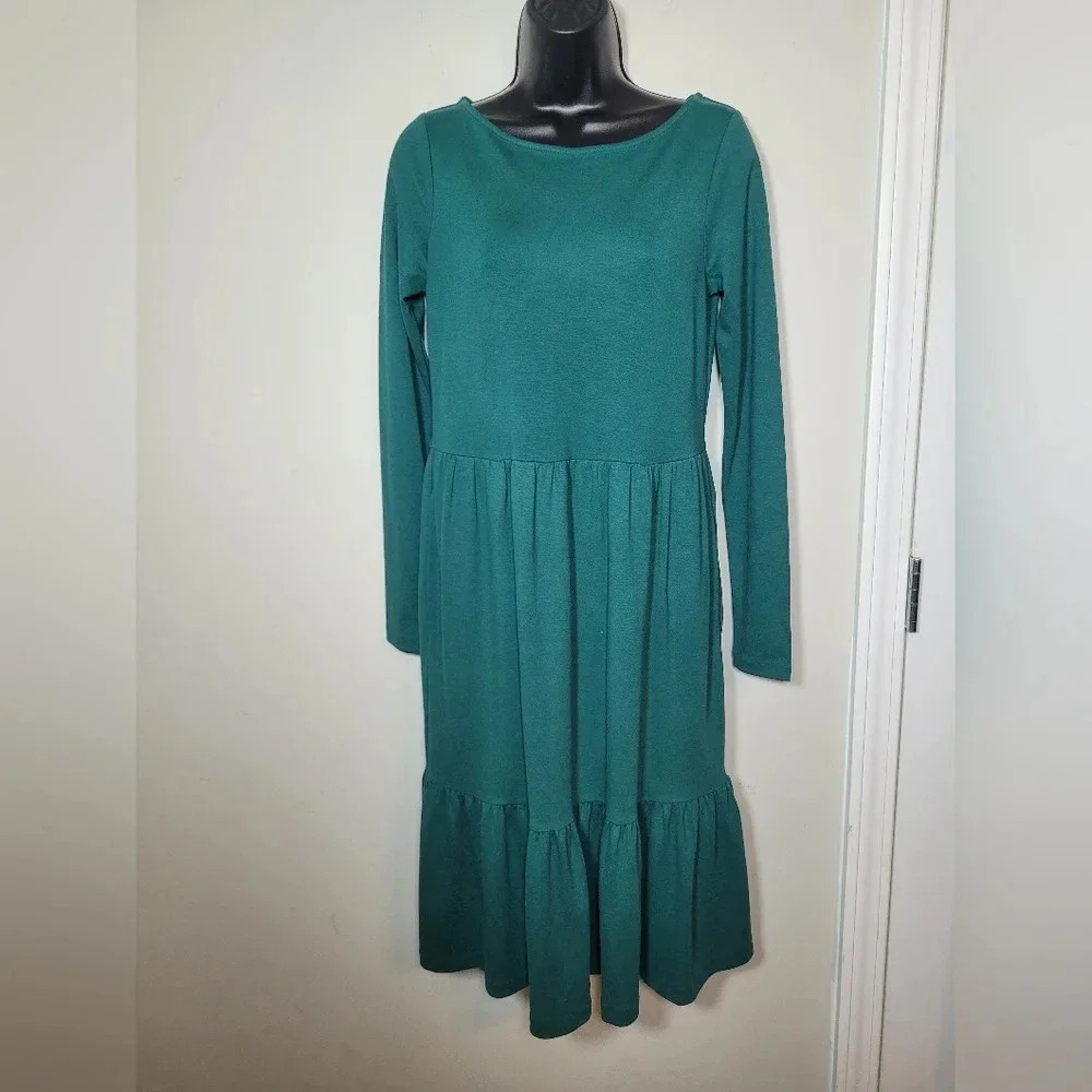 NWT Boden Tiered Ponte Dress Deep Forest sz 2